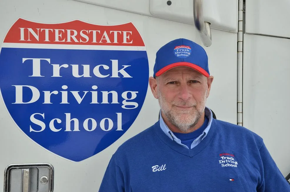 Bill Collins during his Interstate Truck Driving School career